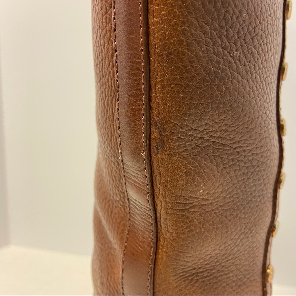 Tory Burch Brown Leather Studded Riding Boots 8.5 - Picture 6 of 15